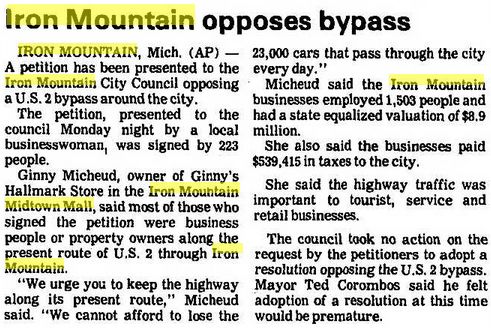 Midtown Mall - 1986 Article On Proposed Bypass (newer photo)